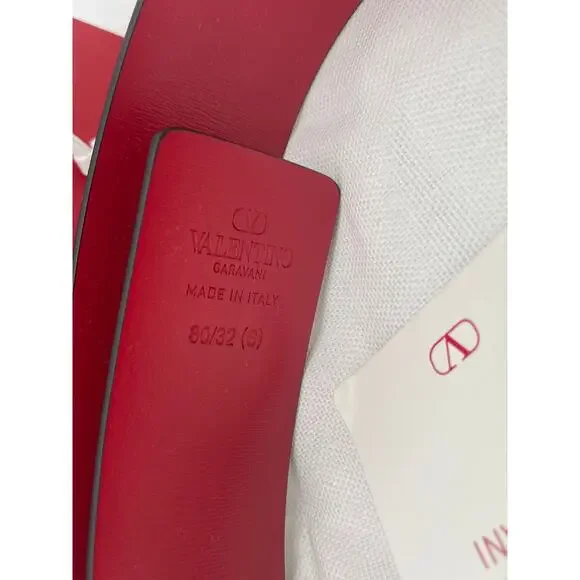 NEW Valentino Garavani V Logo Belt Reversible Black Red Gold 40mm 80 32 NWT NEW Valentino Garavani V Logo Belt Reversible Black Red Gold  main image 3